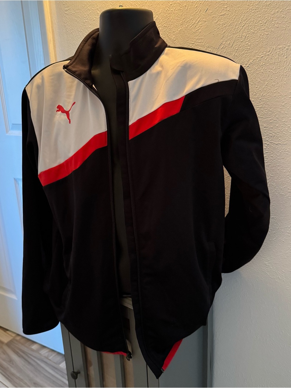 Puma Black White & Red Performance Track Jacket